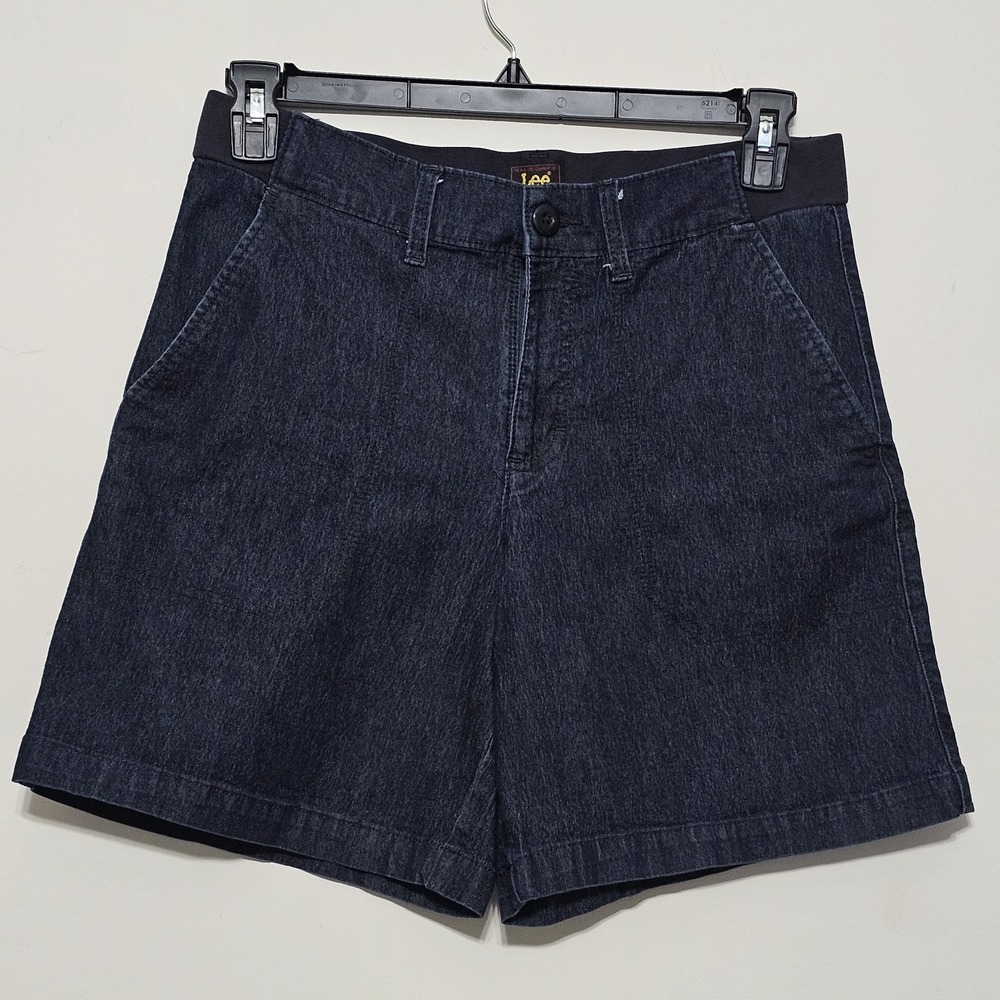 Lee Women's Jeans Size 10 Blue Short Dark Wash Elastic Waistband Pockets 443226